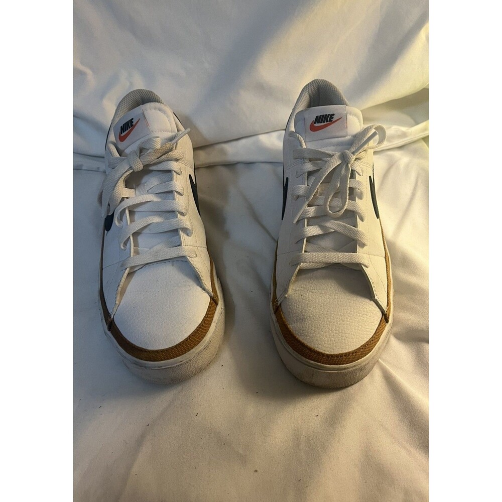Nike Court Legacy "Next Nature" Shoes White/Ochre Mens Size 10.5